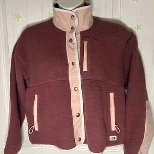 The North Face Jacket Women Medium Pink Cragmont Fleece Vail Branding